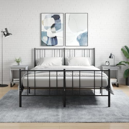 Ziaphsol Set di 2 comodini, 40 x 35 x 50 cm, grigio Sonoma, console moderna per camera da letto, pratico tavolino