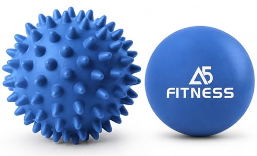 Lacrosse and Hard Spiky Massage Ball Set (Blue Combo) | Perfect for Yoga, Deep Tissue & Trigger Point Massage, Myofascial Release, Plantar Fasciitis & Muscle Recovery & Relaxation