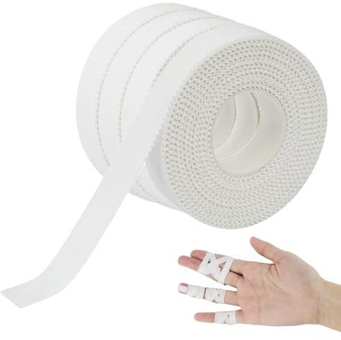 WQNNQW 4 Rouleaux De Strap Sport, Adhésif Extra Fort Strapping Cheville, Amovible, Blanc Bande Strapping Adhésif, Adapté Aux Doigts, Chevilles, Poignets, Escalade Et Musculation (1,25 Cm X 5 M)