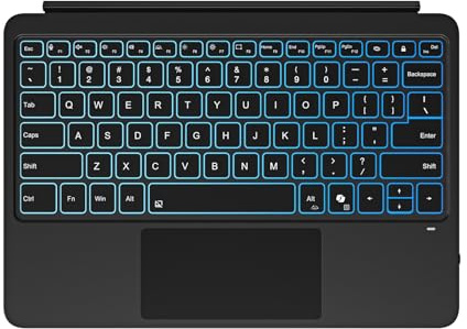 Dpofirs Teclado Magnético Bluetooth para SurfacePro de 12 Pulgadas 2025, Teclado Inalámbrico Delgado Retroiluminado RGB con Panel Táctil Grande, para PC, Portátil y Tableta