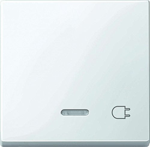 Merten 435219 Wippe mit Kontrollfenster und Aufdruck Steckdose, polarweiß glänzend, System M