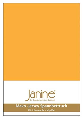 Janine Spannbetttuch 5007 Mako Jersey 180/200 bis 200/200 cm Sonnengelb Fb. 63