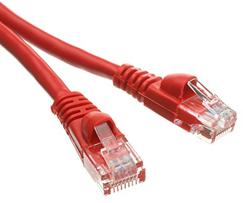 CableWholesale Cat5e Ethernet Cable, 24AWG, RJ45 Gold Plate Connector, ETL, 4 Pair Stranded Copper, Snagless Boot Unshielded Twisted Pair (UTP) Internet Network Patch Cable, 150 Foot, Red