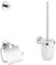 GROHE Essentials Accessoires Bath (WC-Set 3 in 1, Material: Glas / Metall) chrom, 40407001, Rund, Weiß