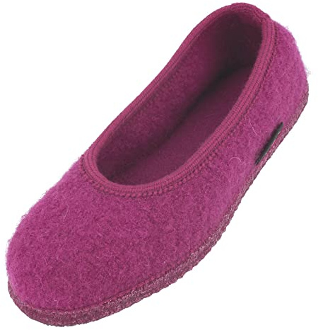 HAFLINGER Slipper Marina Filzpantoffel Hausschuh Ballerina Fuchsia, Gr. 41