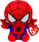 TY 41188 Spider-Man Spiderman Plüsch, Rot/Blau/Schwarz, 16 cm