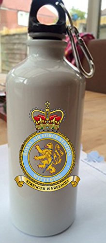 Royal air force wittering 600ml white aluminum water/sports bottle by generations gone by