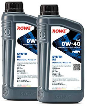 ROWE - 2x 1 Liter HIGHTEC SYNTH RS SAE 0W-40 Motorenöl - PKW Motoröl für moderne und sportliche Pkw-Otto- oder Dieselmotoren, mit und ohne Turboaufladung