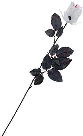 DEGUISE TOI - Rose ensanglantée Halloween - 1 Rose - Taille Unique - Blanc - Decoration/Animation - Plastique, Tissus - - Halloween