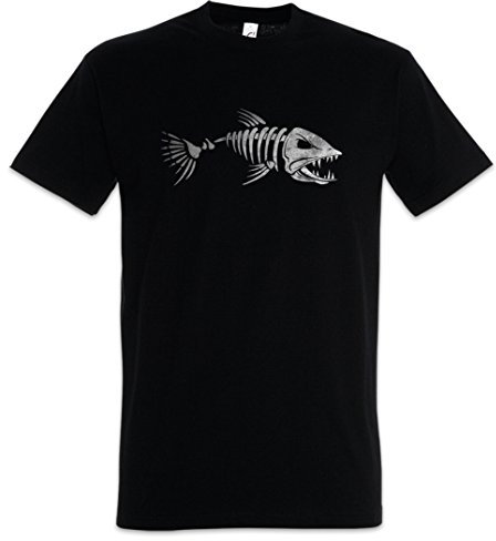 Urban Backwoods Fish Skull Herren T-Shirt Schwarz Größe XL