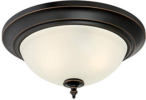 63048 Lámpara de techo de 33 cm para interiores, acabado en bronce ámbar con cristal esmerilado