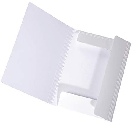 Original Falken Sammelmappe LongLife. Aus extra starkem Karton mit 3 Klappen und Gummiband für DIN A4 weiß Aufbewahrung-Mappe Zeichenmappe ideal für Büro und Schule