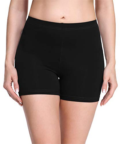 Merry Style Damen Shorts Radlerhose Unterhose Hotpants Kurze Hose Boxershorts aus Viskose MS10-283(Schwarz,4XL)