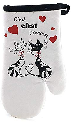 FAYE - Gant de Cuisine Manique C'est Chat l'amour 14x28cm