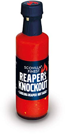Scovilla 's Finest REAPER's KnocKOUT 100 ml | Sauce chili extrêmement forte avec Carolina Reaper | Sauce chaude extrême | Ingrédients 100 % naturels