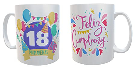 Tazas regalo 18 cumpleaños - fiesta - regalos hombre - artículos para fiesta (SOLO TAZA)