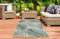 CARPETIA Sisal Teppich Indoor & Outdoor Terrasse Balkon Küche Wohnzimmer Palmen Zweige Creme grün Größe 80x150 cm