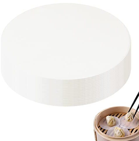 1500 Feuilles Papier sulfurisé Rond 7 cm - Papier ciré - Papier Dim Sum - Papier à Hamburger - pour Presse à Hamburge - Amortisseur en Bambou - pour Cuisine, Restaurant