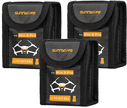 Flycoo2 Mini 3 Pro Lipo Batterie Custodia Ignifuga Borsa di Sicurezza per Ricarica per DJI Mini 3 Pro RC Drone a Prova di Esplosione (per 1 batteria, 3 pezzi)