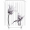 EHOMERY Rideau Douche Anti Moisissure Tissu Rideau Salle De Bain en Tissu Deux Fleurs Rideau De Douche Double Rideaux Douche Tissu Polyester Blanc 12 Anneaux De Crochets, 140X180Cm