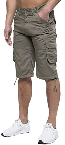 989Zé ENZO Mens Cargo Combat Shorts Summer Chino Casual Work Knee Length Pants EZS426 Shorts Khaki 38