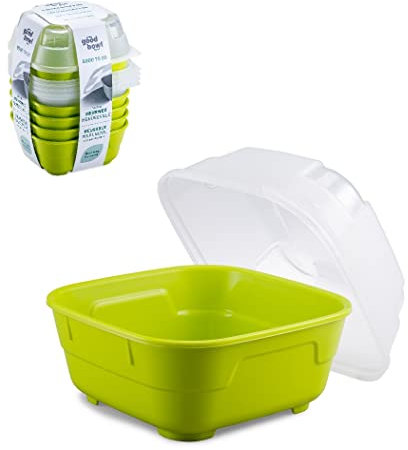 Thermohauser GoodBowl Tiny XL, 5er Set, Mehrweg Essensbehälter, 550 ml, To Go Lunchboxen, mikrowellengeeignet, lime