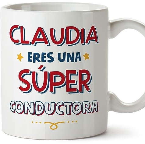 MUGFFINS Tazas Personalizadas para CONDUCTORA mujer - En Español - Eres Súper - 11 oz / 330 ml - Regalo Personalizable original y divertido