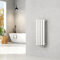 EMKE Radiatore piccolo 600 x 240 mm, ovale a pannello, attacco centrale, verticale, design, radiatore tubolare, monostrato, bianco, 177 Watt