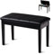 OFFICEJOY Klavierbank, Massivholz-Tastaturbank mit Ablagefach, exquisites Bein und dickem Kissen, klassischer, eleganter Klavierhocker, Duettsitz für Zuhause, 35,6 cm T x 74,1 cm B x 49,5 cm H