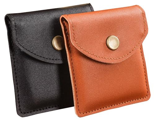 VOVCIG Taschenaschenbecher 2 Pack Aschentasche Pocket Aschenbecher Tragbares Kompakt Wiederverwendbare Ashtrays(Schwarz, Braun)