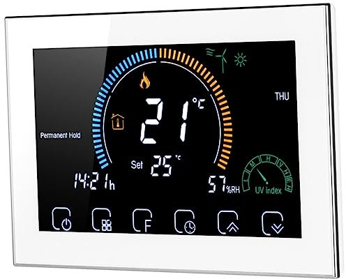 OSALADI 1satz Smart Touchscreen Thermostat Für Fußbodenheizung Intelligente Temperaturregelung Installieren Langlebig Kompatibel Europäischen Dosen Für Zuhause
