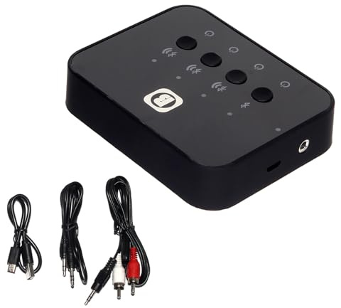 TECKEEN 1 in 3 Out Bluetooth Transmitter Receiver Wireless Stereo Audio Adapter Splitter for TV, Phones, Speakers
