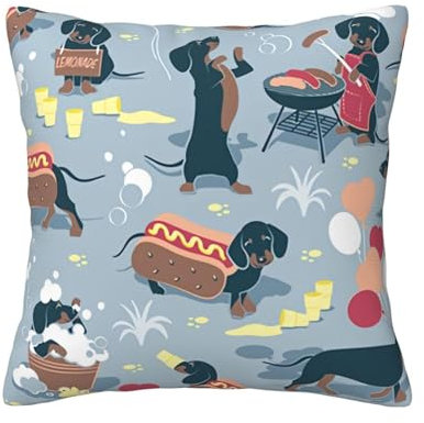 ALLiYa Hot Dogs and Lemonade Four Seasons Universal-Kissenbezug für Bett, Sofa, Taillenkissen, Heimdekoration