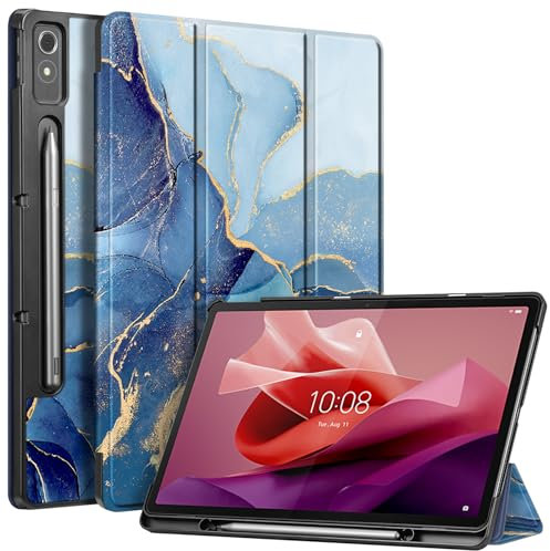 FINTIE Fintie Case for Lenovo Tab P12/Lenovo Xiaoxin Pad Pro 12.7 inch TB370FU, Lightweight Slim Shell Stand Cover with Auto Sleep/Wake (Ocean Marble)