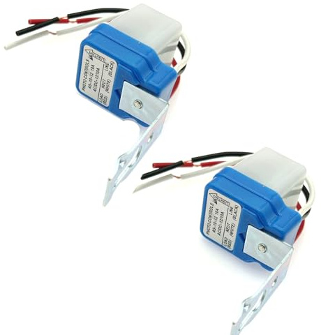 JZK Set mit 2 AC/DC12V 10A automatischen Fotozellen-Lichtschaltern – automatischer Ein-/Aus-Lichtsensorschalter