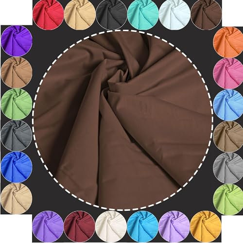 Baumwollstoff Meterware Uni Braun 240cm MAXI BREITE 50cm Länge 100% Baumwolle Patchwork Dekostoff Baumwolle Stoffe Einfarbig zum Nähen