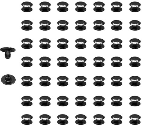 Lot de 50 vis Chicago M4 x 4 mm pour reliure à rivets, noires