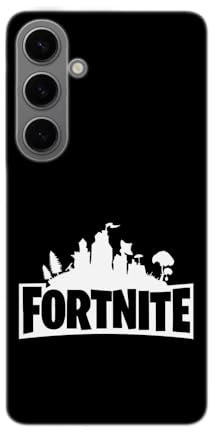 SUPER Made Transparente Design-Hülle für Samsung Galaxy, gedruckt in Frankreich, Videospiele, Fortnite-Logo (Galaxy S24+)