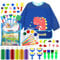 FALUCKYY Art Washable Finger Paint Set-54 PCS Kids Paint Set with Waterproof Apron & 24 Animal Patterns Baby Safe Painting Tools for Toddlers Early Learning Graffiti