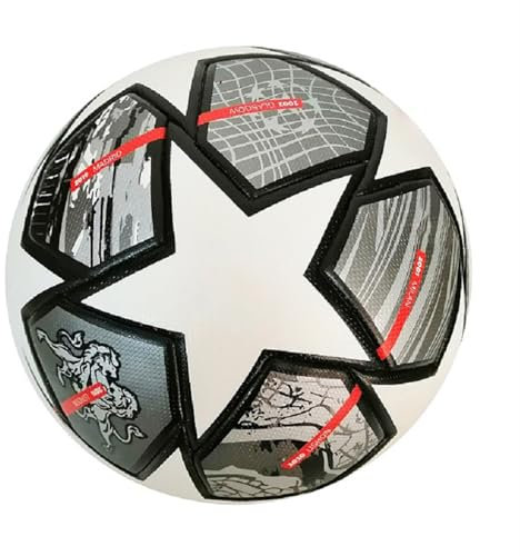 RTYUSWL Champions-League-Fußball, Größe 5, Fußball für Drinnen und Draußen, Fußball-Trainingsball, Fußballspiel, Geburtstagsgeschenk für Fußballliebhaber(Schwarz-Weiss)