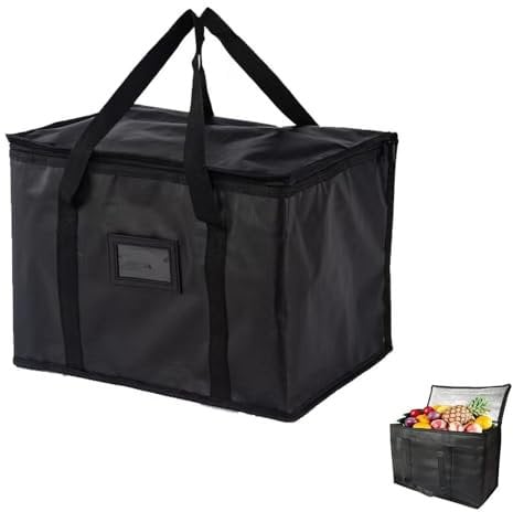 PSFXBM 1 Pcs Delivery Bag, 43 * 30 * 31cm Food Delivery Bag, Small Insulated Food Delivery Bag, Reusable Soft Cool Bag Keep Food Warm Or Cool for Camping BBQ Shopping Fishing Family Outdoor