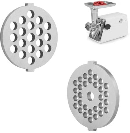 2 Pezzi Disco per Tritacarne, Ø 5/7 mm Tritacarne in Acciaio Inox Disco a Disco Tritacarne, Ricambio per Tritacarne Elettrico, per Miscelatori e Tritatutto