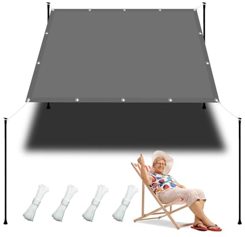 Voile d'ombrage imperméable - 1 x 1 m - Tissu en polyester résistant aux UV - Taille personnalisée - Toit solaire pour piscine et toit en verre - Crème - Avec corde