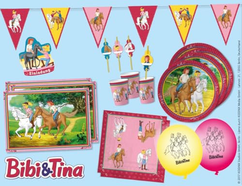 Partybox Bibi und Tina 69 Teile // Kindergeburtstag Bibi und Tina Dekoration