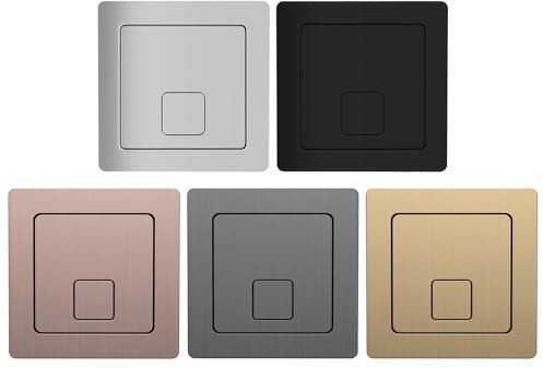 Square Dual Flush Push Button for Cable-Operated Cisterns Durable Construction, Water-Saving, Adjustable Positioning, Flush-Fit or Surface-Mount Options UK Standard BSP (Brushed Brass)