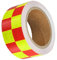 Partuto Universal 5cmx10m Fluorescent Yellow and Red Checkered Car Reflective Stickers Reflective Tape Safety Warning Reflective Protector - Pack of 1 Replacement
