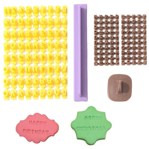 172 Stück Cookie Briefmarken Set Alphabet Nummernbuchstaben Keksmarken Stempel Süße Briefmarken DIY Wörter Nachricht Kuchenform Kuchendekorationswerkzeuge von Keksen Kuchen Fondant Clay Backies