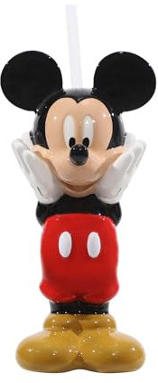 Bioworld Disney Mickey Mouse - Bebedero de cerámica esculpido de 6 onzas