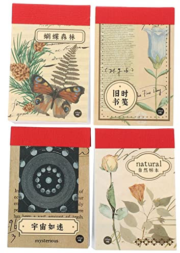 EXCEART Scrapbook-Aufkleber-Set 4 Bücher Mit Vintage-materialaufklebern Für Journaling-Planer-bastelprojekte