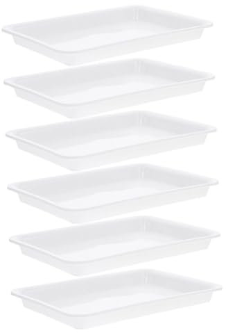 Abaodam 6pièces Soucoupe pour Pot De Fleur Rectangulaire Plastique Bac Récupérateur Eau pour Plantes Anti-dérapant